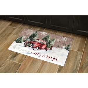 20 in. x 32 in. Holiday Themed Cushioned Anti-Fatigue Kitchen Mat (May Your Days Be Merry)