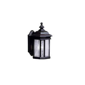 Kirkwood 13 in. 1-Light Black Outdoor Hardwired Wall Lantern Sconce with No Bulbs Included (1-Pack)