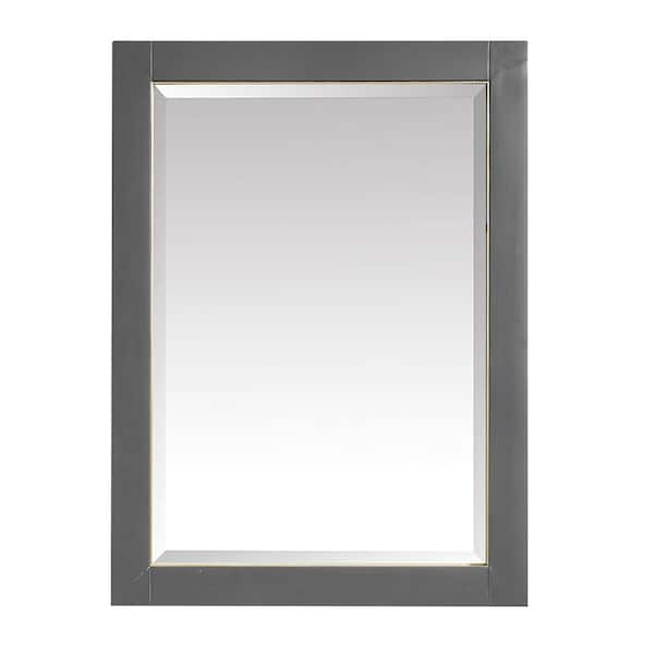 Avanity Allie 24 in. W x 32 in. H Framed Rectangular Bathroom Vanity Mirror in Twilight Gray finish