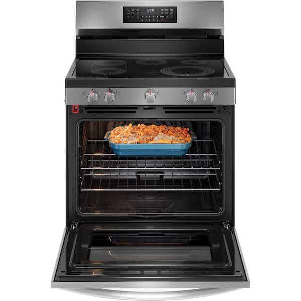 Gallery 30 in 5 Burner Element Freestanding Range w/ Total Convection and Air Fry , SmudgeProof Stainless