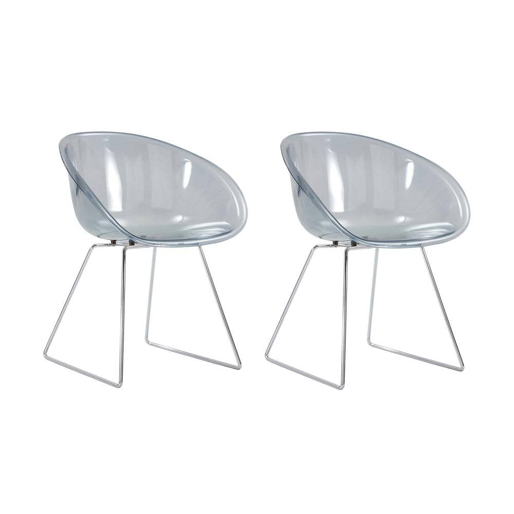 Gray Plastic Side Chair, Dinning Chair (Set of 2) -  Wateday, YJ-YUKI9597474