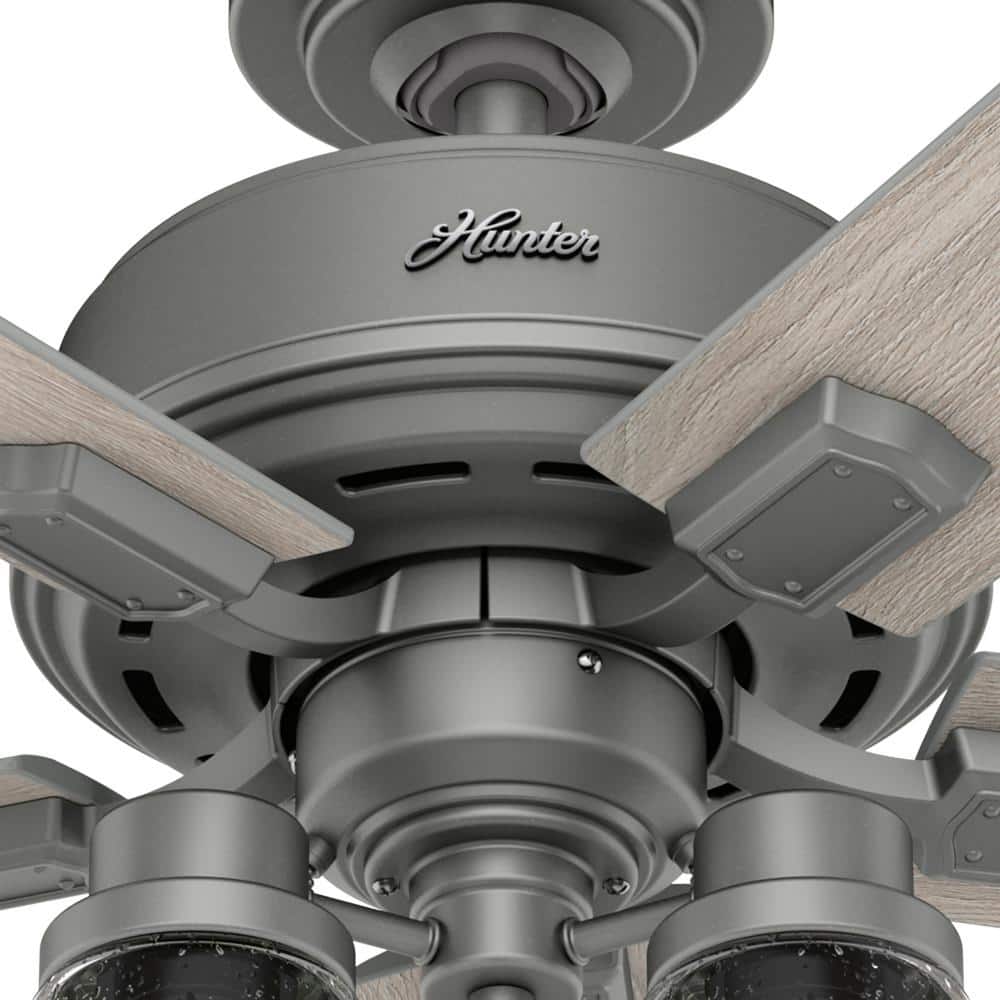 44" Matte Silver Hartland Ceiling Fan with LED Light and Remote