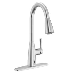 Single-Handle Fairbury 2S Touchless Pull Down Sprayer Kitchen Faucet with Soap Dispenser in Stainless Steel