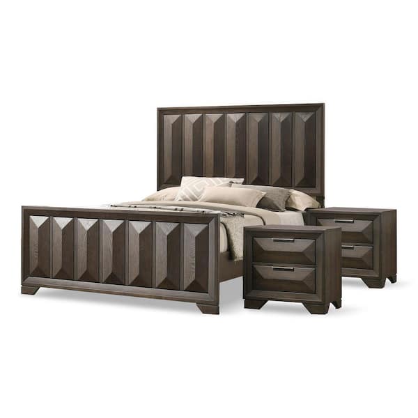 Pinnete 3-Piece Espresso Wood Queen Bedroom Set