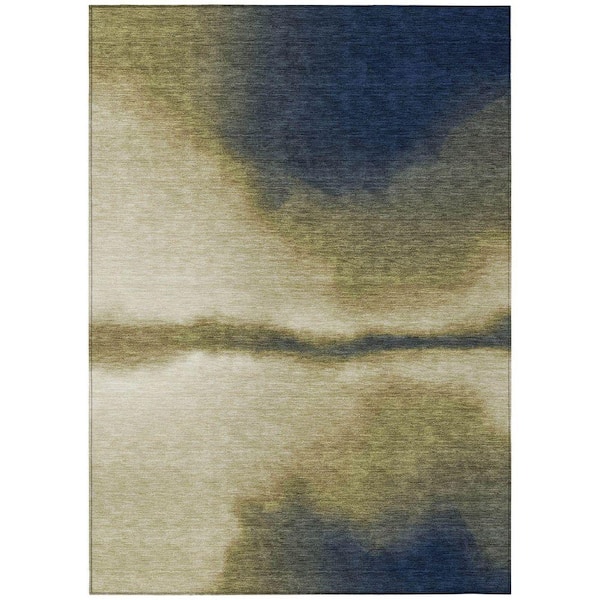 Chantille Machine Washable Indoor/Outdoor Abstract ACN2419 Wheat 8 ft. x 10 ft. Area Rug