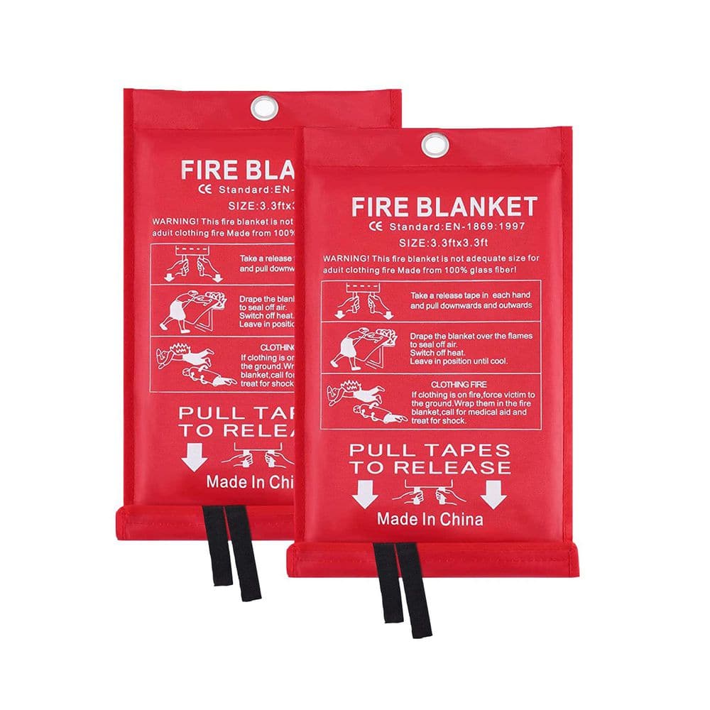 Fiberglass Emergency Fire Blanket Safety Suppression Flame Retardant Survival Kit for Home Kitchen Car 2 Pack price history on PriceWatchPro