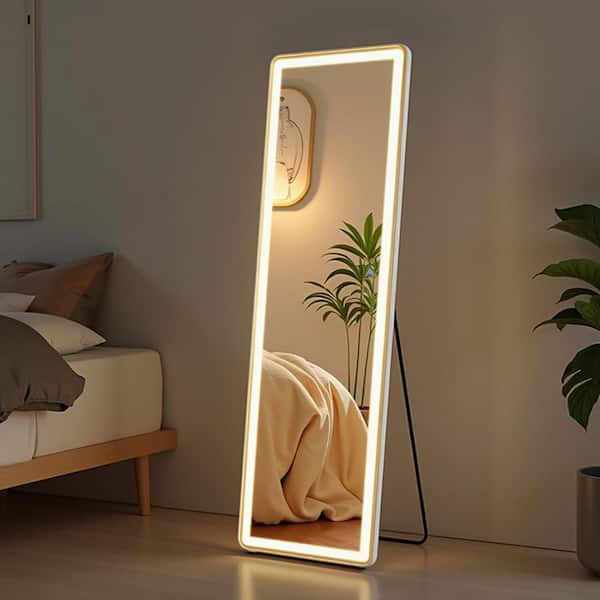 16 in. W x 60 in. H Rectangular Frameless Tilt Wall Bathroom Vanity Mirror in White