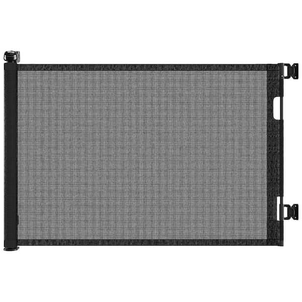 76 in. W x 34 in. H Black Plastic Retractable Mesh Baby Gate