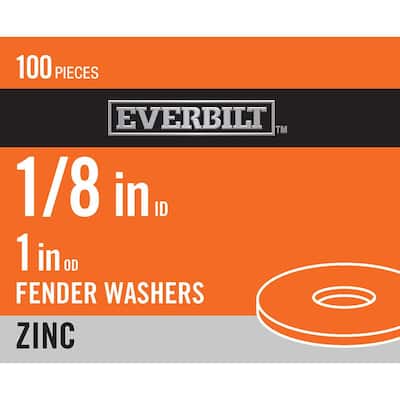 1/8 in. x 1 in. Zinc-Plated Fender Washer (100-Piece)