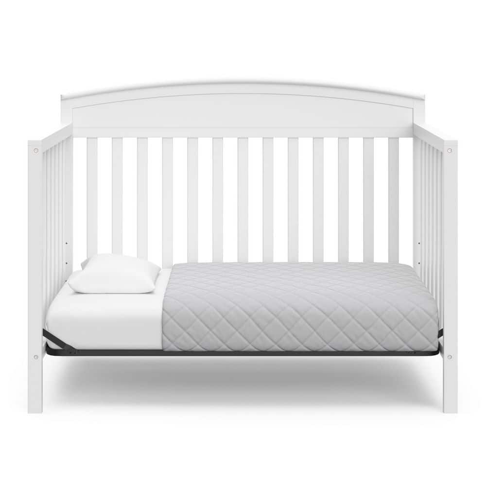 White Pine Wood 5-in-1 Convertible Crib with Adjustable Mattress Support