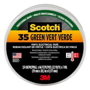 3/4 in. x 66 ft. x 0.007 in. #35 Vinyl Electrical Tape, Green