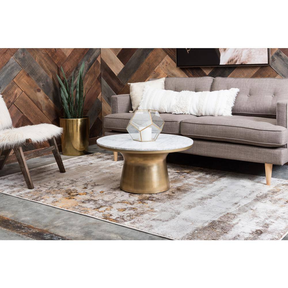 Ivory Beige Braided 9' x 12' Synthetic Easy Care Area Rug