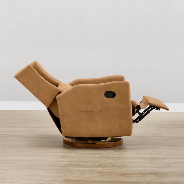Spruce & Spring Quixara Saddle Faux Leather Manual Swivel Glider