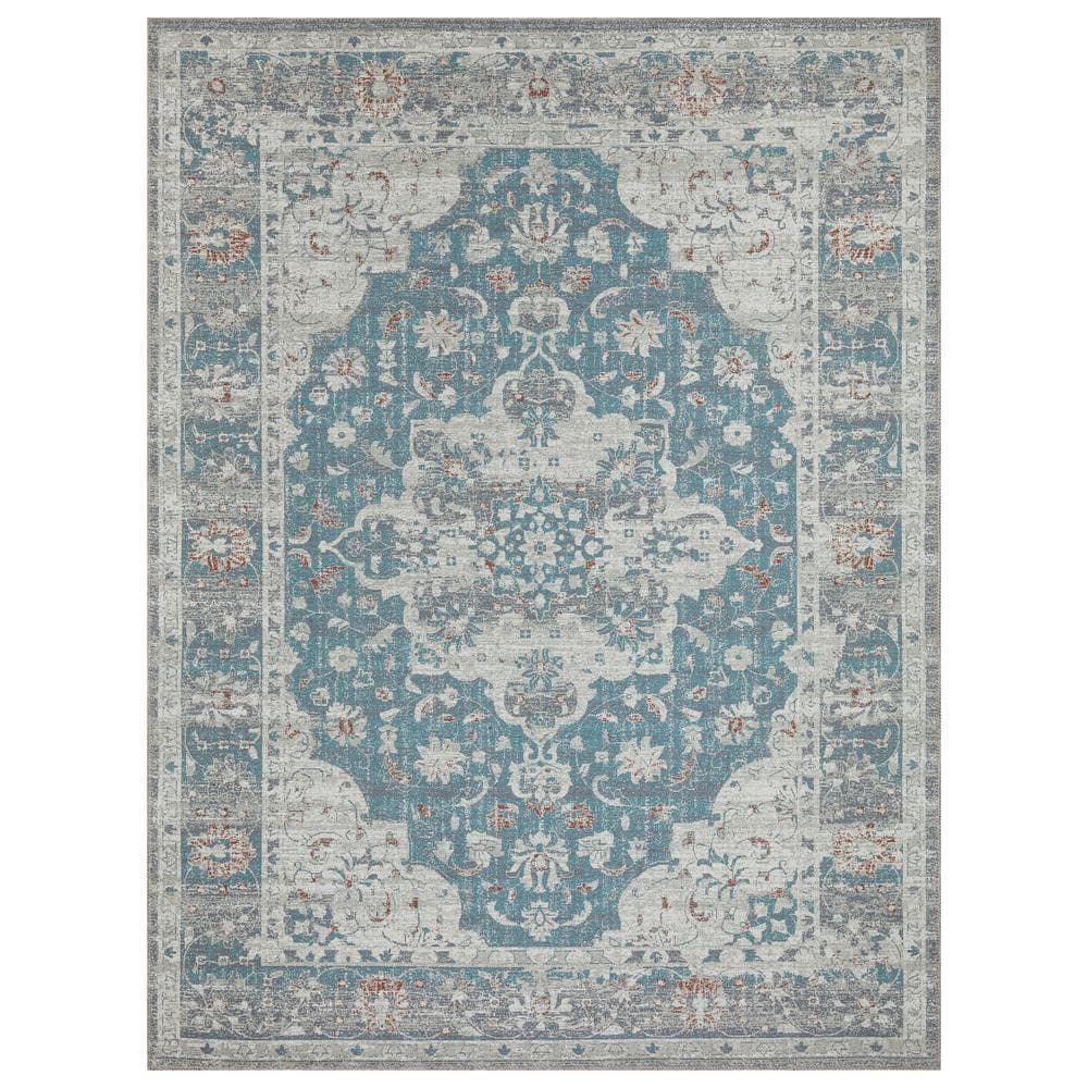 Solid 4x6 Area Rug Blue Canvas Carpet Navy Anti Slip Rug Vibrant