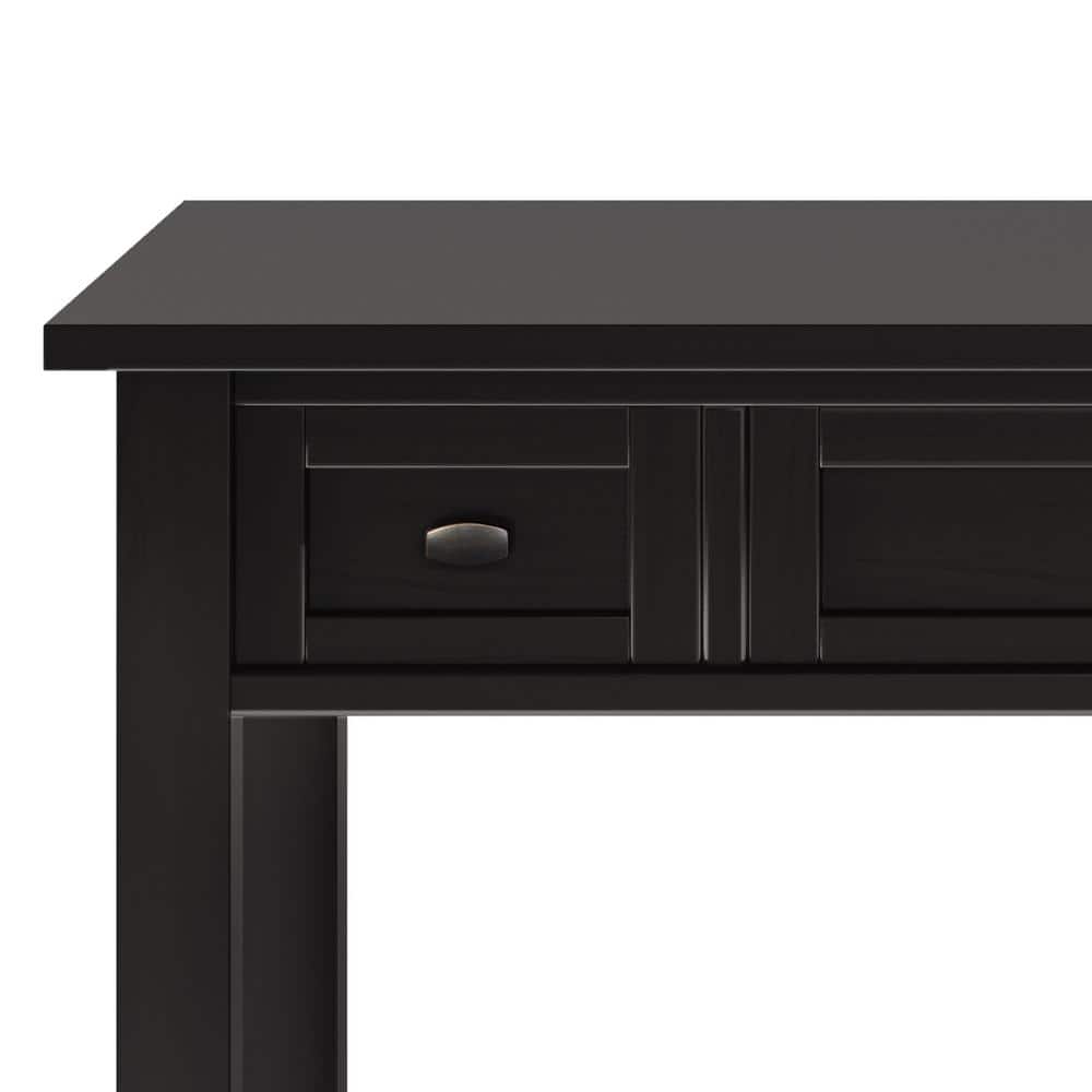 Hickory Brown Solid Wood Desk with Keyboard Tray and Drawers