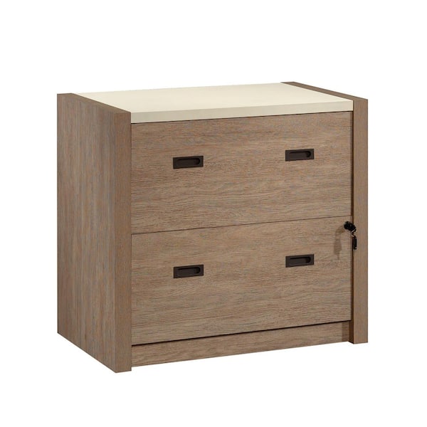 SAUDER Dixon City 2-Drawer Brushed Oak 29 in. H x 32 in. W x 20 in. D Engineered Wood Lateral File Cabinet