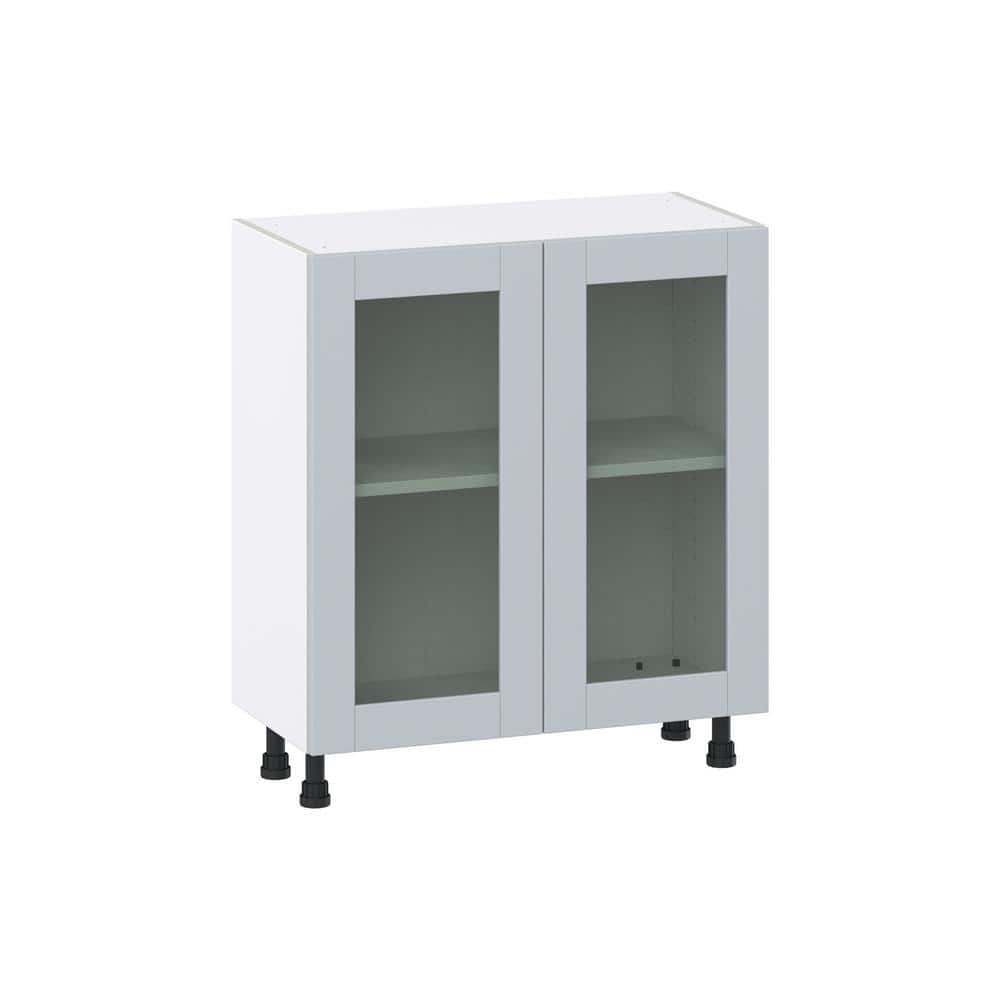 Milton 30 in. W x 14 in. D x 34.5 in. H Assembled Shaker Glass Door Base Kitchen Cabinet in Light Gray price history on PriceWatchPro