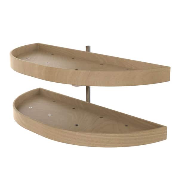 Rev-A-Shelf 2-Shelf Turner Natural Maple 35 in. Lazy Susan Half-Moon Shaped
