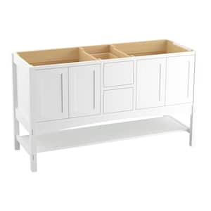 Marabou 60 in. W x 22 in. D x 34.5 in. H Bathroom Vanity Cabinet without Top in Linen White