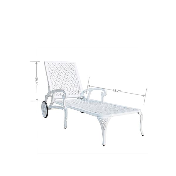 Boyel Living 2 Piece White Cast Aluminum Reclining Outdoor Chaise Lounge With Wheels Wf Hfhw003 W The Home Depot - Cast Aluminum Chaise Lounge With Wheels Boyel Living 2 Piece White Cast Aluminum Reclining Outdoor Chaise Lounge With Wheels Wf Hfhw003 W The Home Depot - Cast Aluminum Chaise Lounge With Wheels
