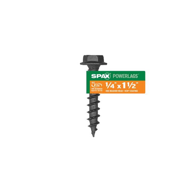 SPAX 1/4 in. x 1-1/2 in. Washer Hex Drive High Corrosion Resistance Coated POWERLAG Screw