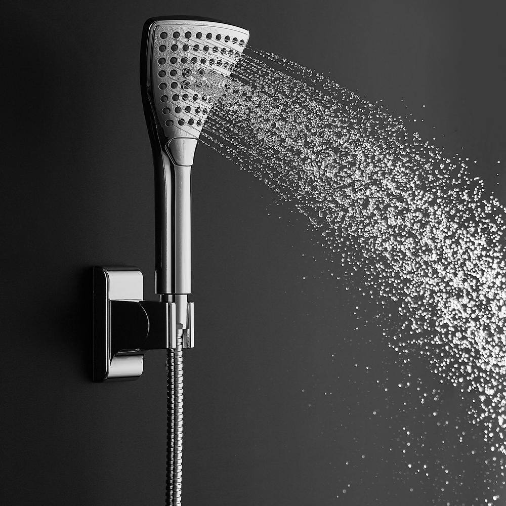 Chrome Wall Mounted Dual Shower Heads with Handheld Pulse