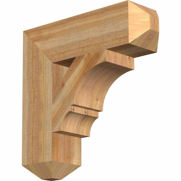 Ekena Millwork 6 in. x 22 in. x 22 in. Western Red Cedar Balboa Craftsman Rough Sawn Bracket