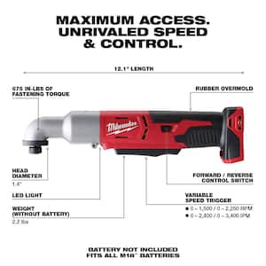 M18 18V Lithium-Ion Cordless 1/4 in. Hex 2-Speed Right Angle Impact Driver (Tool-Only)