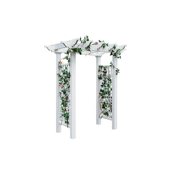 VITA Classic, 86 in. x 32 in. Vinyl, Fairfield Arbor with Gate, White