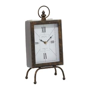 8 in. x 14 in. Brass Metal Standing Stopwatch Analog Clock