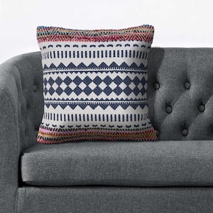 Bohemian Multicolored Geometric Hypoallergenic Polyester 18 in. x 18 in. Indoor Throw Pillow