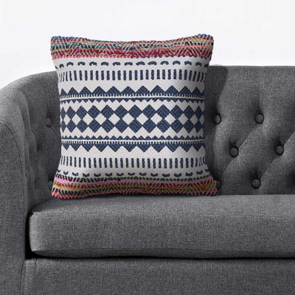 Bohemian Multicolored Geometric Hypoallergenic Polyester 18 in. x 18 in. In