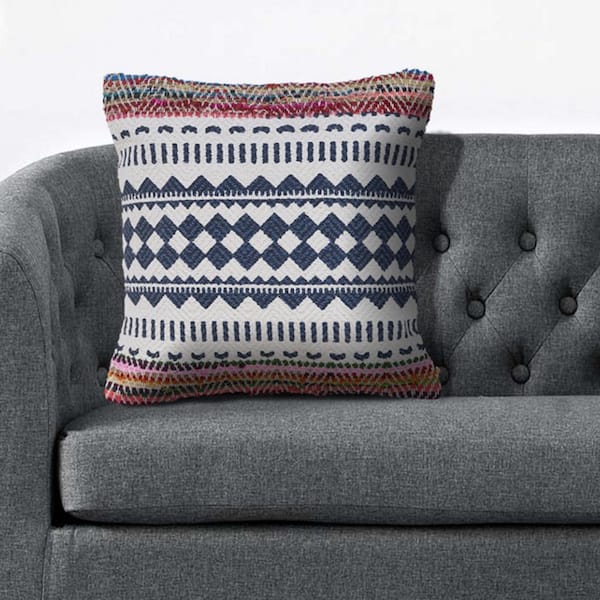 Unbranded Bohemian Multicolored Geometric Hypoallergenic Polyester 18 in. x 18 in. Indoor Throw Pillow