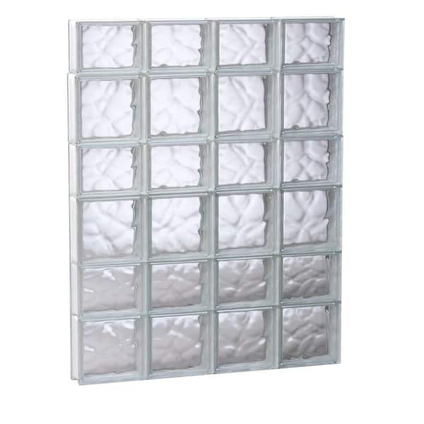 Clearly Secure 31 in. x 40.5 in. x 3.125 in. Frameless Wave Pattern Non-Vented Glass Block Window