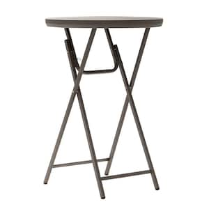 30 in. Brown Plastic Folding Cocktail Table