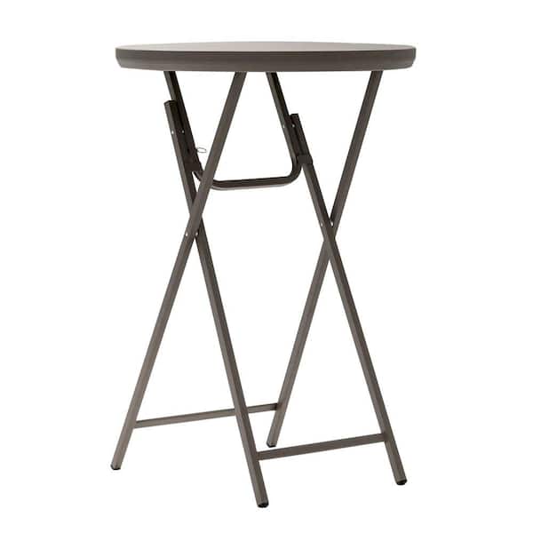 Cosco 30 in. Brown Plastic Folding Cocktail Table