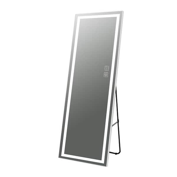 Unbranded 20 in. W x 63 in. H Rectangular Aluminum Framed LED S Wall Mounted or Floor Standing Modern Decor Bathroom Vanity Mirror