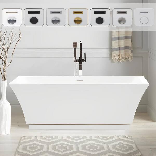 Vanity Art Strasbourg 67 in. Acrylic Flatbottom Freestanding Bathtub in