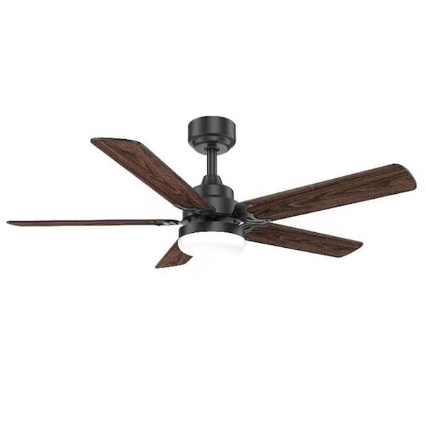GMGSROM 42 in. Indoor Black and Dack Brown Ceiling Fan with LED Light and Remote Included