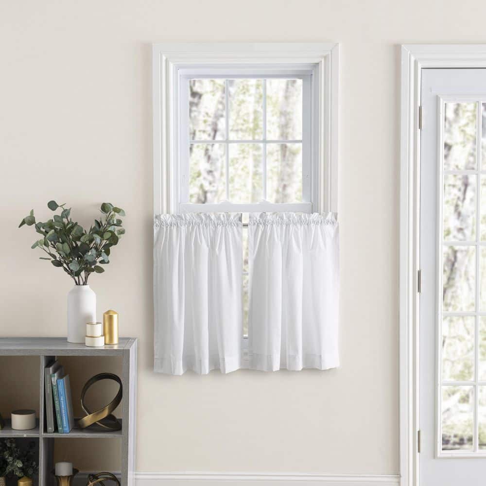 Ellis Curtain Tranquility White Solid Polyester Blend 80 in W x 84 in. L  Grommet Semi Sheer Curtain Panel Pair 730462153524 - The Home Depot