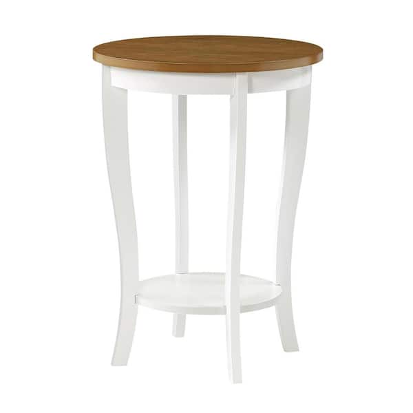 American Heritage Driftwood and White Round End Table