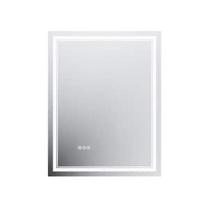 2-8 in. W x 36 in. H LED Rectangular Glass Frameless Anti-Fog Wall Mounted Bathroom Vanity Mirror in White