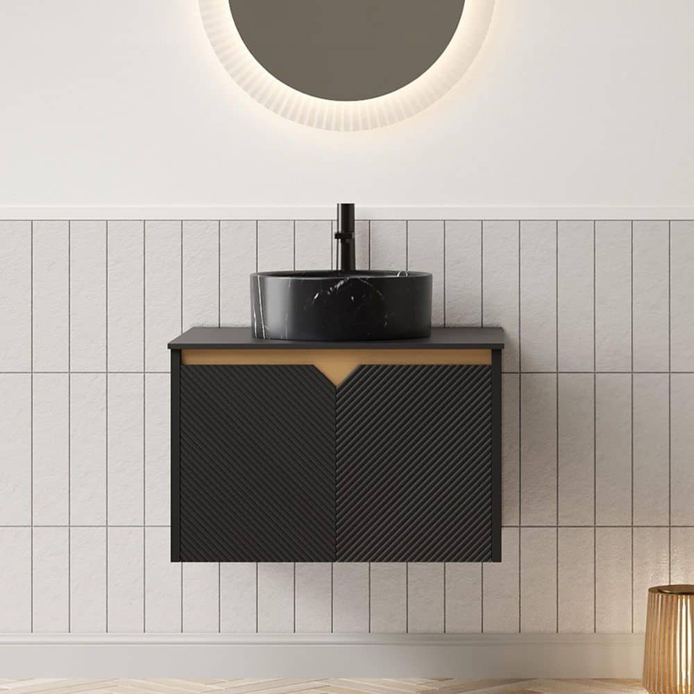 24 in. Floating Black Bath Vanity with Black Ceramic Top price history on PriceWatchPro