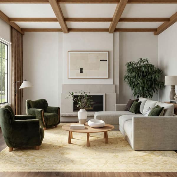 Antique Bloom Beige 8 ft. x 10 ft. Medallion Traditional Area Rug