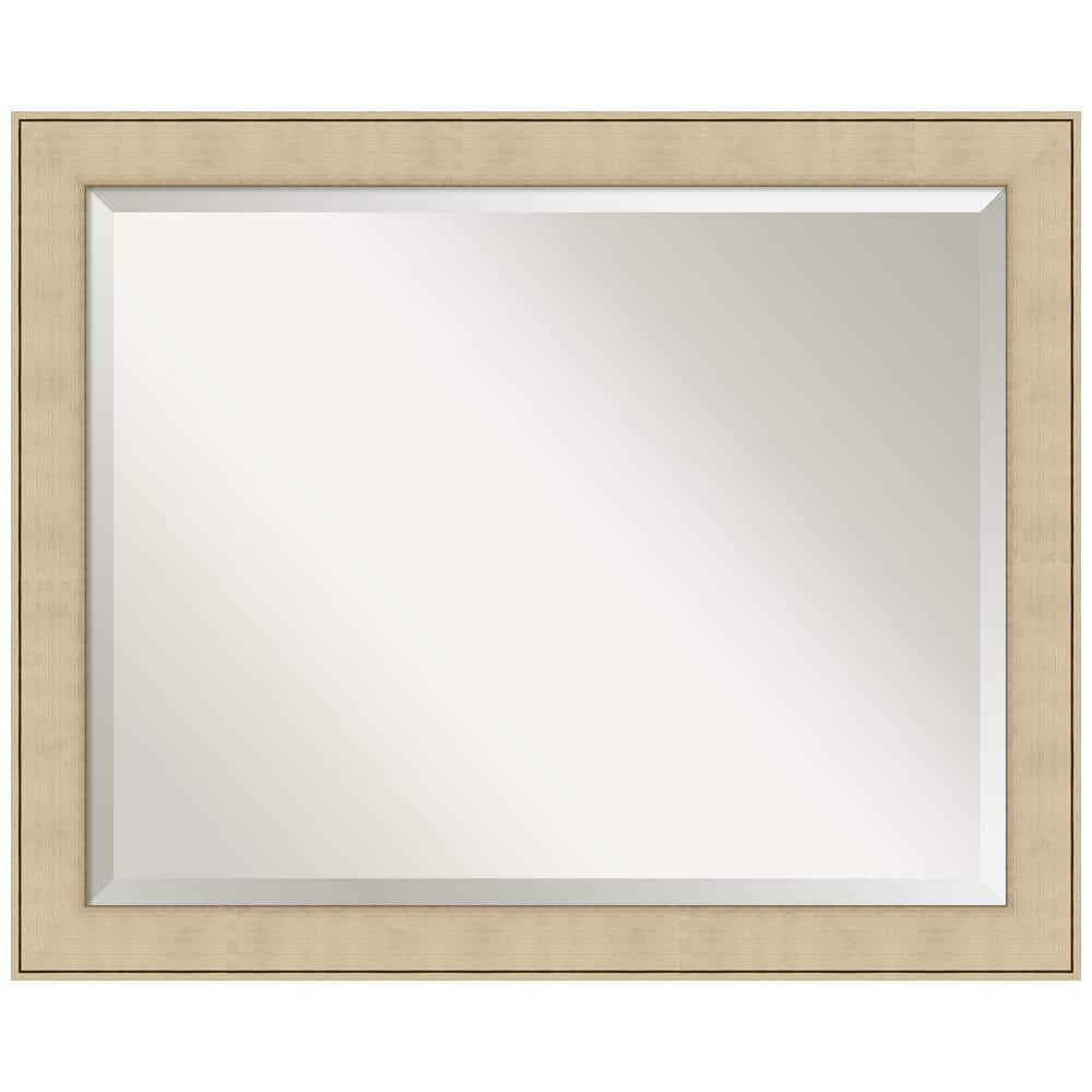 Elegant Honey-Silver Beveled Bathroom Vanity Mirror 32" x 26"