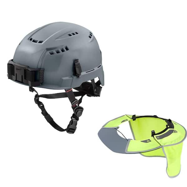 Milwaukee BOLT Gray Type 2 Class C Vented Safety Helmet W/Tinted Brim High Visibility Mesh Sunshade and 360-Degree Protection