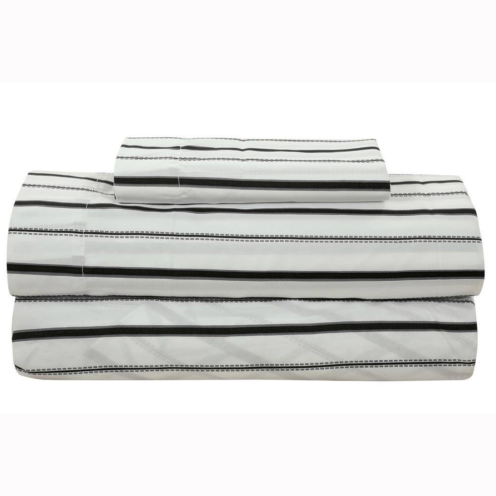 Gray Twin Reversible Microfiber Bed in a Bag Set