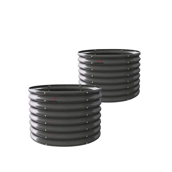 Sudzendf 3 ft. x 24 in. Steel Quartz Grey Outdoor Raised Garden Beds for Planting Vegetables