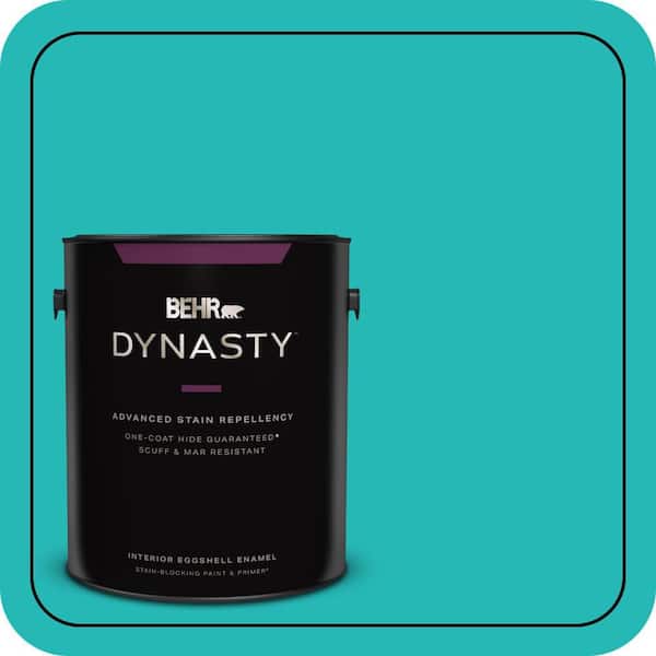 BEHR DYNASTY 1 gal. #MQ4-21 Caicos Turquoise One-Coat Hide Eggshell Enamel Interior Stain-Blocking Paint & Primer