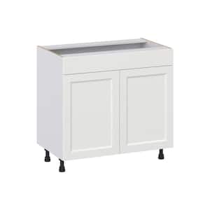Alton Painted White Recessed Assembled 36 in. W x 34.5 in.H x 21 in. D Vanity False FrontSink Base Kitchen Cabinet